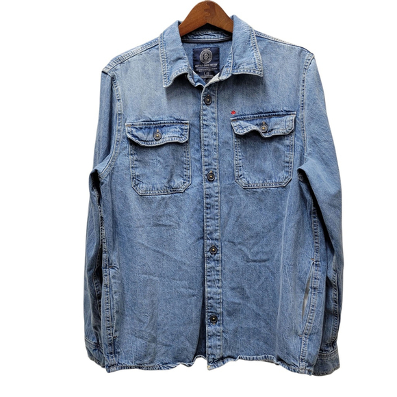 Buffalo David Bitton Jeremy Men's Denim Shirt Jacket Large Excellent Condition - Picture 1 of 10